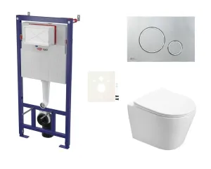Cenovo zvýhodnený závesný WC set SAT do ľahkých stien / predstenová montáž + WC SAT Infinitio SIKOSSIN71K