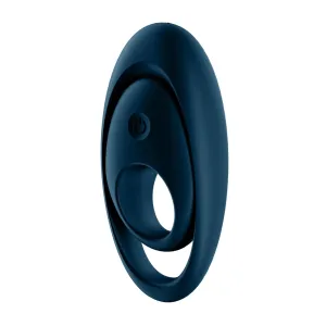 Satisfyer Gloriouse Duo - nabíjací, vodotesný vibračný krúžok na penis (modrý)