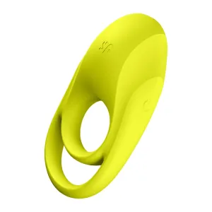 Satisfyer Spectacular - nabíjací, vodotesný vibračný krúžok na penis (žltý)