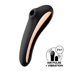 Satisfyer Dual Kiss - nabíjací vaginálny a klitorisový vibrátor (čierny)