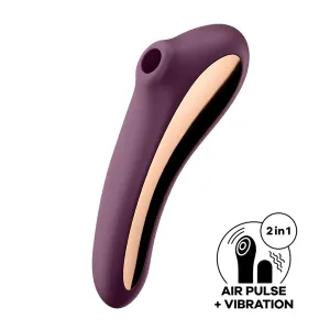 Satisfyer Dual Kiss - 2in1, nabíjací vaginálny a klitorisový vibrátor (fialový)