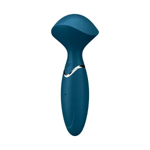 Satisfyer Mini Wand-er - dobíjací, vodotesný masážny vibrátor (modrý)