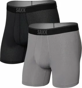 SAXX Quest 2-Pack Boxer Brief Black/Dark Charcoal II 2XL Fitness bielizeň