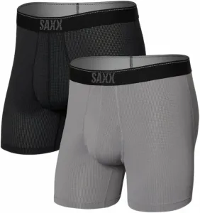 SAXX Quest 2-Pack Boxer Brief Black/Dark Charcoal II M Fitness bielizeň