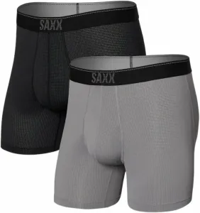 SAXX Quest 2-Pack Boxer Brief Black/Dark Charcoal II XL Fitness bielizeň