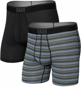 SAXX Quest 2-Pack Boxer Brief Sunrise Stripe/Black II 2XL Fitness bielizeň