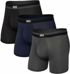 SAXX Sport Mesh 3-Pack Boxer Brief Black/Navy/Graphite L Fitness bielizeň