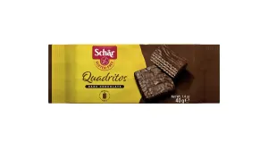 Schär QUADRITOS oblátky bezgluténové, kakaové vafle v horkej čokoláde, 1x40 g