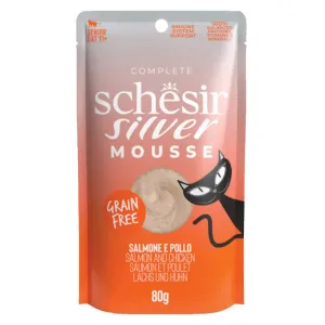 SCHESIR Senior Lifestage Mousse kapsička pre mačky losos a kura 80 g