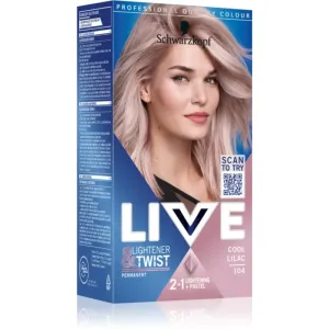 Schwarzkopf LIVE Lightener & Twist permanentná farba na vlasy na zosvetlenie vlasov odtieň 104 Cool Lilac 1 ks