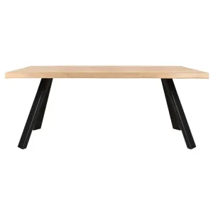 Sconto Jedálenský stôl AMAYA LN dub/kov, šírka 140 cm, prírodná hrana