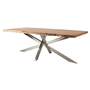 Sconto Jedálenský stôl GURU STONE akácia/nehrdzavejúca oceľ, 180x90 cm