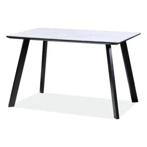 Sconto Jedálenský stôl SOMEIL biely mramor/čierna