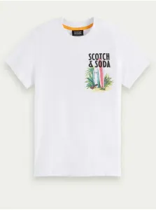 Biele chlapčenské tričko s potlačou Scotch & Soda #662429
