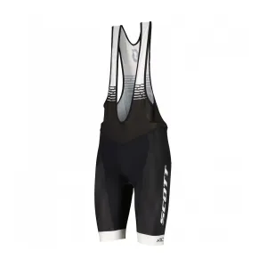 SCOTT Cyklistické nohavice krátke s trakmi - RC TEAM ++ 2022 - biela/čierna