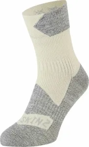 Sealskinz Bircham Waterproof All Weather Ankle Length Sock Cream/Grey Marl M Cyklo ponožky