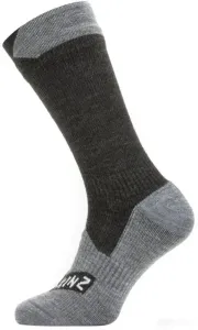 Sealskinz Waterproof All Weather Mid Length Sock Black/Grey Marl M Cyklo ponožky