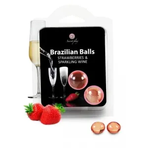 Secret Play Brazilian Balls Strawberries Champagne 2 pack