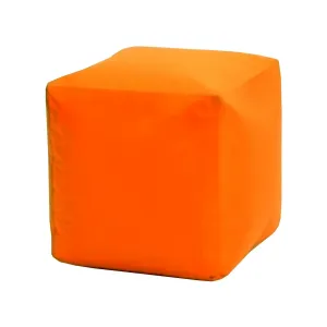 Sedací taburet CUBE oranžový s náplňou #5639558