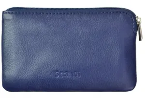 SEGALI Kožená mini peňaženka-kľúčenka 7289 blue