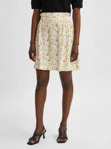 Žlto-krémová kvetovaná sukňa Selected Femme Milly #736018