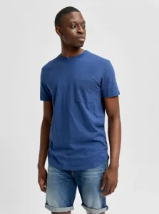Blue T-shirt with pocket Selected Homme Chuck - Men #1047596