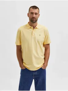 Polo tričko Selected Homme pánske, žltá farba, jednofarebné
