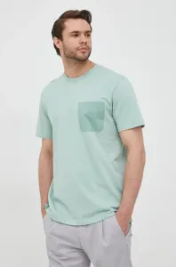Bavlnené tričko Selected Homme tyrkysová farba, jednofarebné #228101