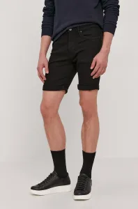 Rifľové krátke nohavice Selected Homme pánske, čierna farba #7652855