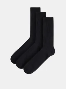 Balenie troch párov čiernych ponožiek Selected Homme Pete