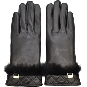 Rukavice Semiline Semiline_Women_Leather_Antibacterial_Gloves_P8208_Black #4297196