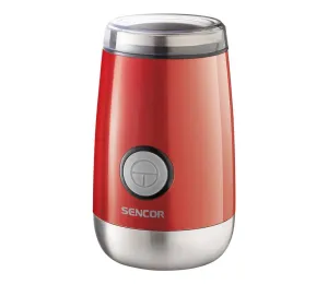 Sencor Sencor - Elektrický mlynček na zrnkovú kávu 60 g 150W/230V červená/chróm