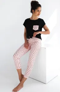 Dámske pyžamo Sensis Ilaria - bavlna Čierno-ružová S