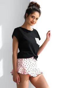 Dámske pyžamo Sensis Juliana - bavlna Čierno-ružová XL