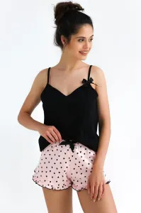Dámske pyžamo Sensis Mellissa - bavlna Čierno-ružová S