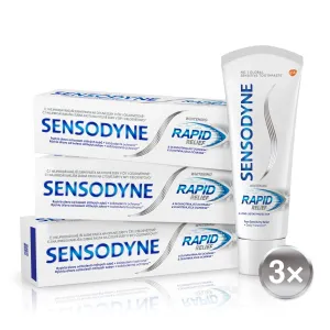 Sensodyne Rapid Relief Whitening Trio zubná pasta zubná pasta 3 x 75 ml unisex
