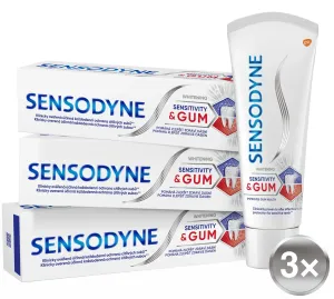 Sensodyne Sensitivity & Gum Whitening bieliaca zubná pasta na ochranu zubov a ďasien 3x75 ml #68545