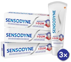 Sensodyne Sensitivity & Gum Caring Mint Trio zubná pasta zubná pasta 3 x 75 ml unisex