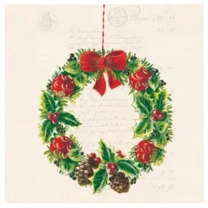 Servítky na dekupáž Christmas Wreath - 1 ks (servítky na dekupáž)