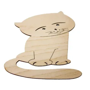 Podložka pod pohár / Zvierací motív: mačka (drevené výrezy z preglejky)