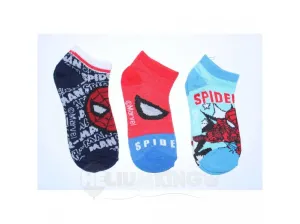 Setino Kotníkové ponožky - Spiderman, červené 3 ks Veľkosť ponožiek: 31-34