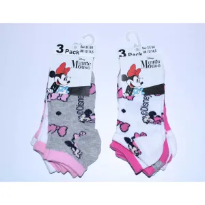 EPlus Sada 3 párov detských ponožiek - Minnie ružovo-biely mix Veľkosť ponožiek: 23-26