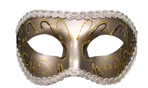 S&M - predtvarovaná trblietavá maska na oči (bronzová)