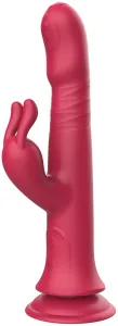 Rotačný vibrátor s výbežkom na klitoris a prísavkou Aphrodite Bunny Twister (24 cm)