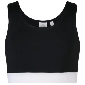 SF (Skinnifit) Dievčenský crop top s ramienkami - Čierna / biela | 7-8 rokov #5325541