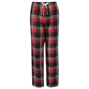 SF (Skinnifit) Dámske flanelové pyžamové nohavice - Červená / tmavomodrá | L #5325821