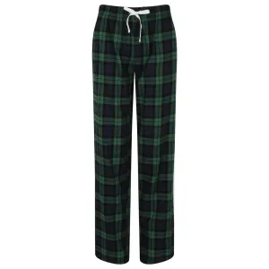 SF (Skinnifit) Dámske flanelové pyžamové nohavice - Tmavomodrá / zelená | L #5326562
