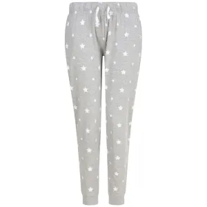 SF (Skinnifit) Dámske pyžamové nohavice so vzorom - Šedý melír / biela | XXL