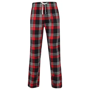 SF (Skinnifit) Pánske flanelové pyžamové nohavice - Červená / tmavomodrá | S