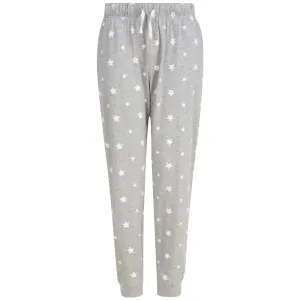 SF (Skinnifit) Pánske vzorované pyžamové nohavice - Šedý melír / biela | L